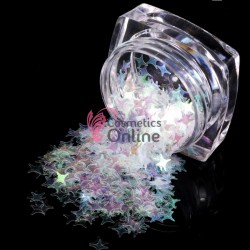 Decor pentru unghii NADP046DD Paiete cu stelute PS004 Transparente cu Reflexii de 4mm